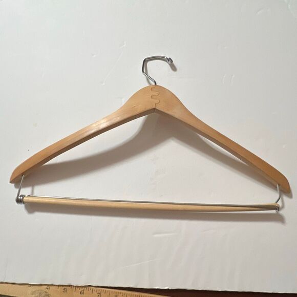 BROOKS BROTHERS Wooden Hanger Logo Men’s Vintage Wooden Suit Coat Slacks Pants - Picture 3 of 6